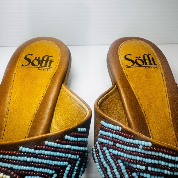 Sofft Women's Brown Beaded Leather Sandals Size 11 - Picture 6 of 13